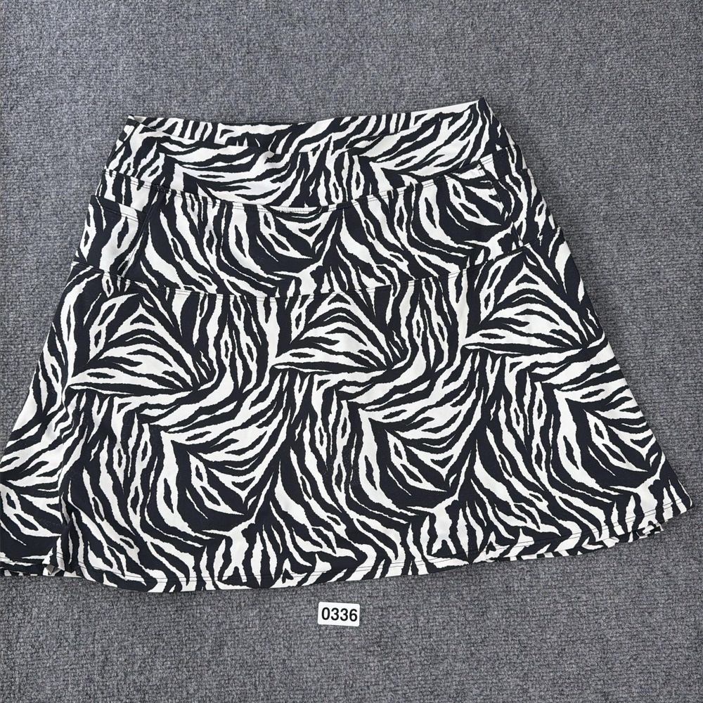 Dona Jo Skort Size 3 XL 18" Zebra Print Athletic Tennis Skirt Pickleball Pocket